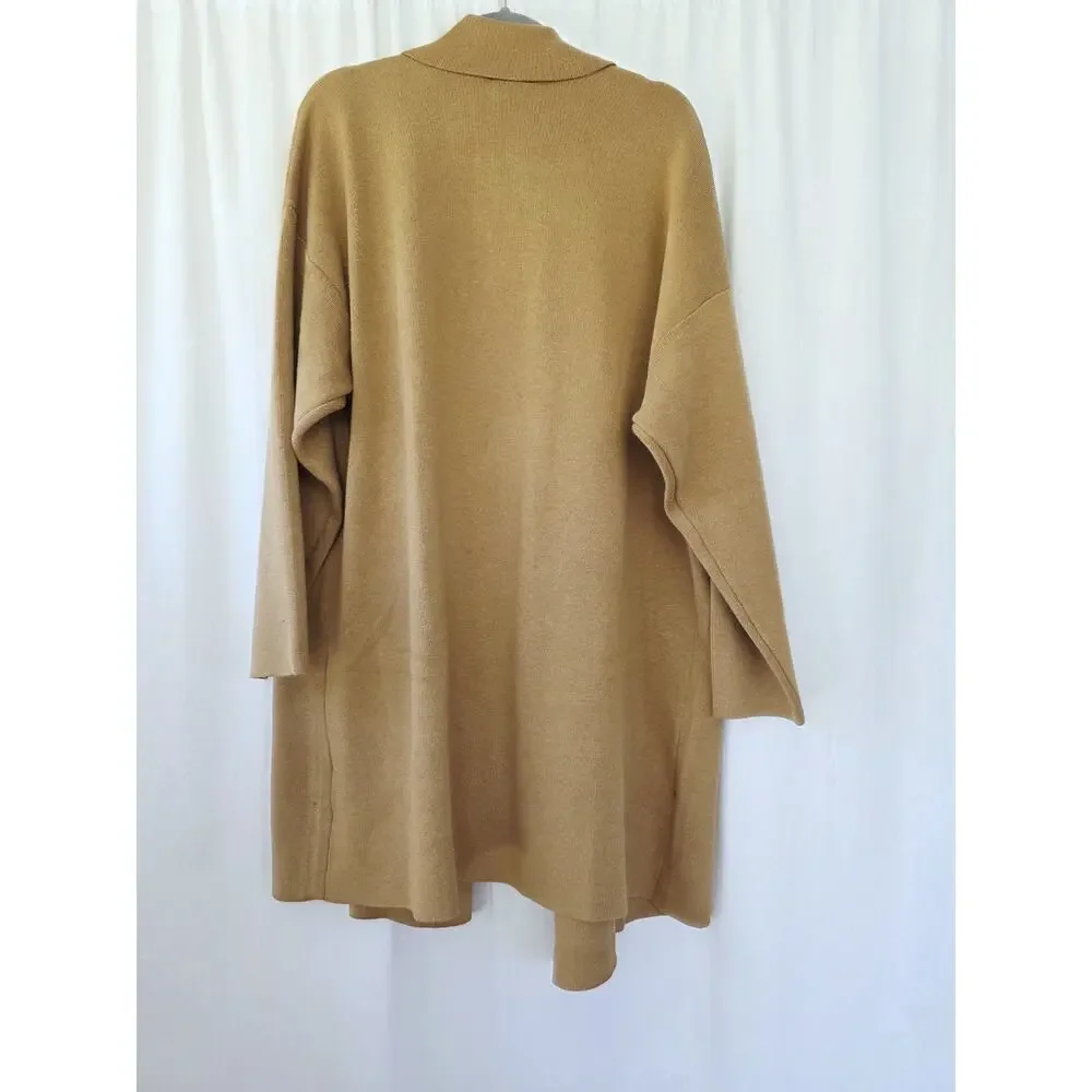Lane Bryant Open-Front Coatigan Tan Brown‎ Knit Duster Womens Plus Size 18/20
